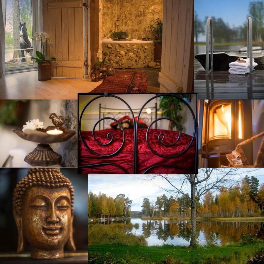 Romantic Spa Villa With Fireplace By The Lake Stjarnsund Exterior photo